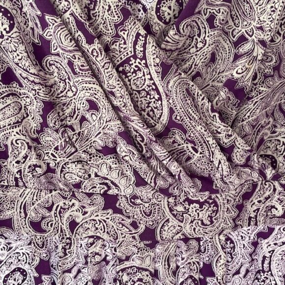 Lands’ End Classic Fit and Flare Dress – Purple Paisly – size XL - Picture 2 of 8